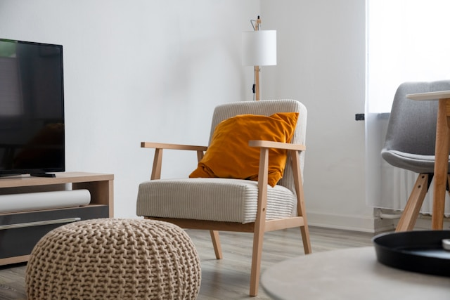 Natural Wood Accent Chair